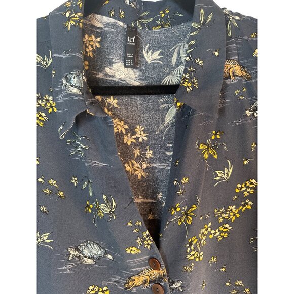 2/$30 ZARA Srpl Collection Large Long Sleeve Viscose Shirt  Botanical & Animal - Picture 7 of 14